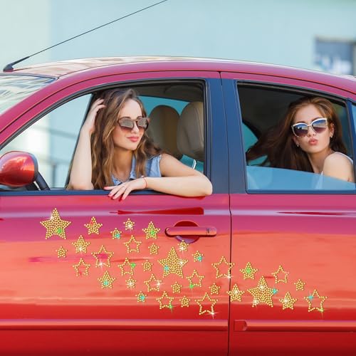 Image of Epakh 84 Glitter Bling Rhinestone Sticker, Star, Gold | Self Adhesive Gem Stickers for Phone Laptop Car Face Makeup, Sparkly Crystal Rhinestone Decals for Gifts Craft Projects
