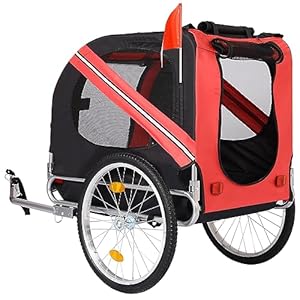   Yellow-Outdoor-Heavy-Duty-Foldable-Utility-Pet-Stroller-Dog-Carriers-Bicycle-Trailer