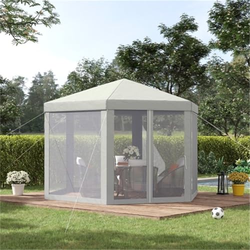 Carpa para camping y patio, blanca, 2 puertas con cierre miniatura 2