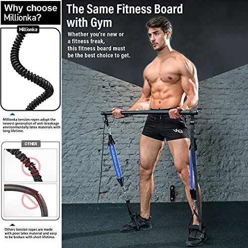 Portable Home Gym Workout Equipment with 16 Exercise Accessories Including Fitness Board, Push Up Board, Elastic… - Image 5