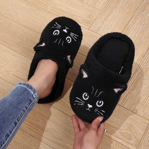 Slippers for Women Comfortable Warm Open Toe Non Slip Bedroom Shoes Cozy House Shoes Cute Cat Winter Fall Slippers3