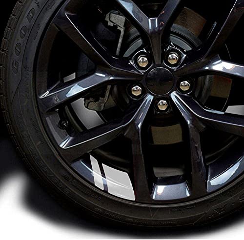 Image of Car Wheel Tire Rim Stickers Decals Automotive Exterior Accessories Reflective Safety Stripes Decoration (White-10pcs)