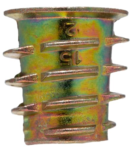 YoiYee M8 x 15mm Wood Insert Hex Socket Nuts - Threaded Flanged Hex Socket Nut Insert for Wood Furniture DIY Projects - 25 Pack