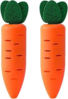 2 Set Refrigerator Deodorizer Carrot Shape Fridge Freezer Baking Soda Holder Odor Absorber Odor Eliminator Bamboo Activated Charcoal Fridge Deodorizer for Fridges Freezers Orange