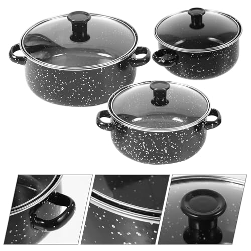 Mini casserole émail noir | Marmite fond plat cuisson individuelle