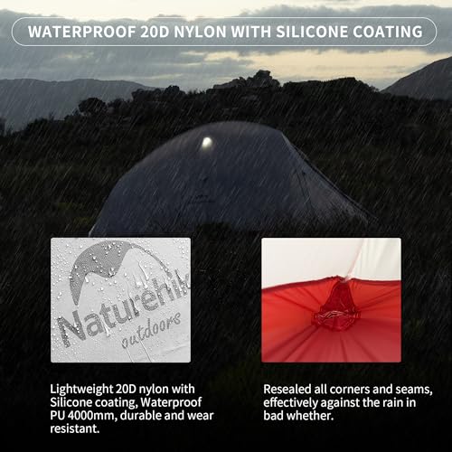 Image of Naturehike Cloud-Up 2 Person Tent Lightweight Backpacking Tent with Footprint - Free Standing Ultralight Camping Hiking Backpack Tents Two Person Tent
