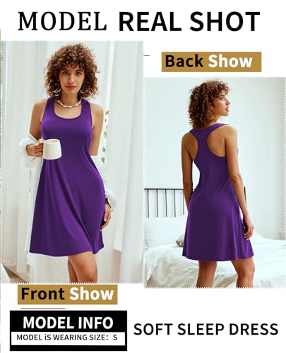 Image of Avidlove Sleepwear for Women Tank Nightgown Chemise Racerback Sleeveless Sleep Dress