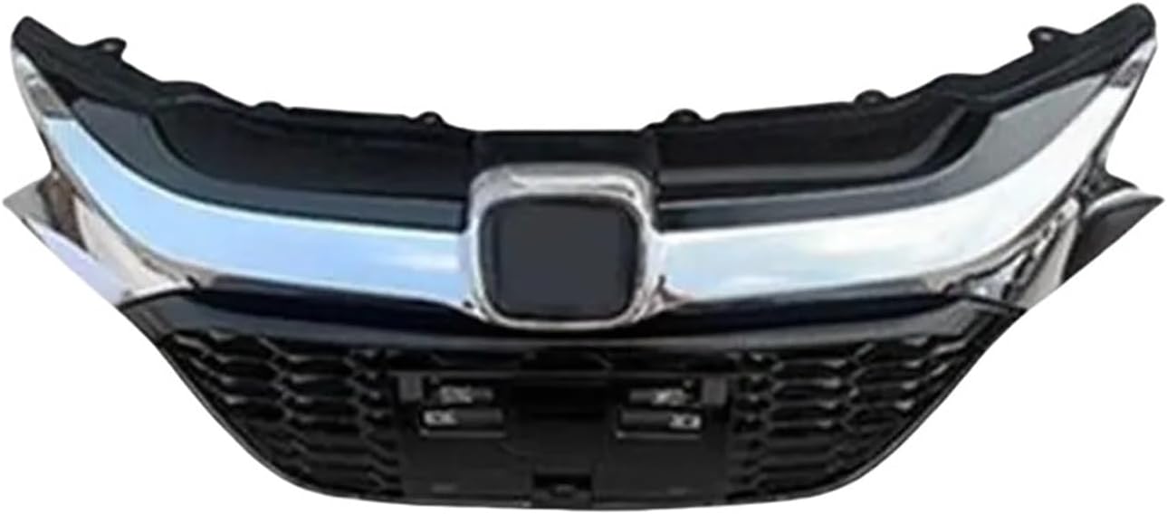 Compatible For Honda Vezel HRV HR-V 2015-2021 Black & Chrome Car Front Bumper Grille Cover Trim Car Accsesories(C)