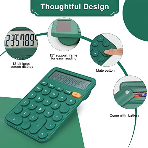 Standard Calculator 12 Digit,6.2 * 4.2In Desktop Large Display And Buttons,Calculator With Large Lcd Display For Office,School, Home & Business Use,Automatic Sleep,15 °Tilt Screen (Green) #TOP1