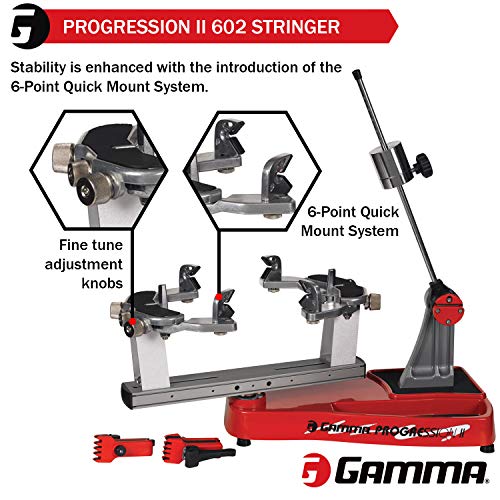 image for GAMMA Progression II 602 FC: 360 Degree Rotation Tabletop Racquet Stri