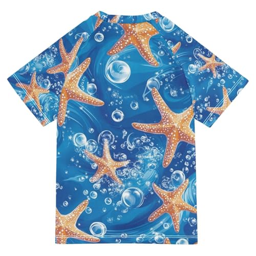 Boy Swimsuit Bubble Starfish Sea Sunscreen T-Shirts Swimwear Sets UPF 50+2