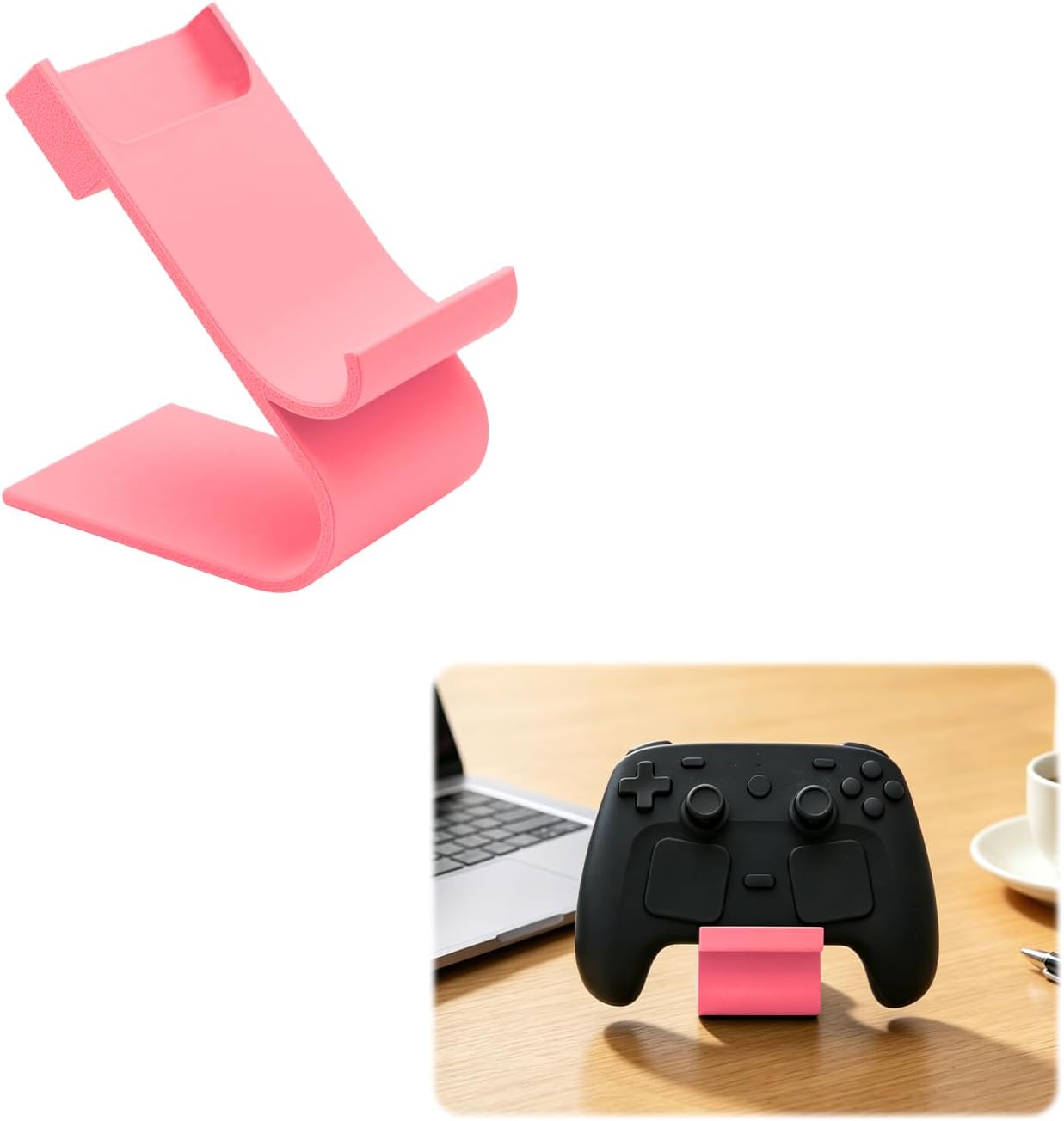 Controller Stand Compatible with Steam Controller 2 and Puck, Desktop Display Holder, Organizer for Gaming Setup (Black)