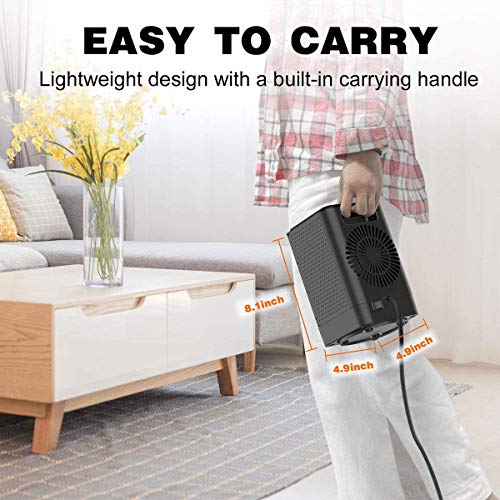 Oscillating Space Heater, Indoor Personal Heater, Electric Ceramic Heater with Over Heat Protection, Tip Over Protection, 3 Heat Settings, Quick Heat up for Home Office