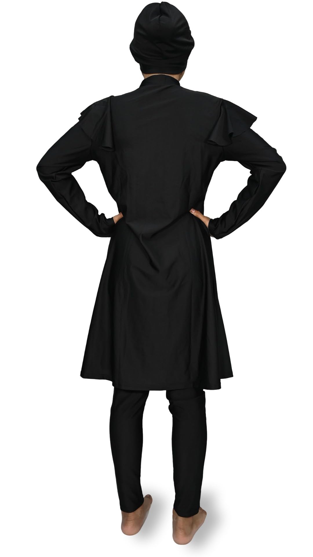 Burkini Elegante con Volant e Gonna a Copertura Completa