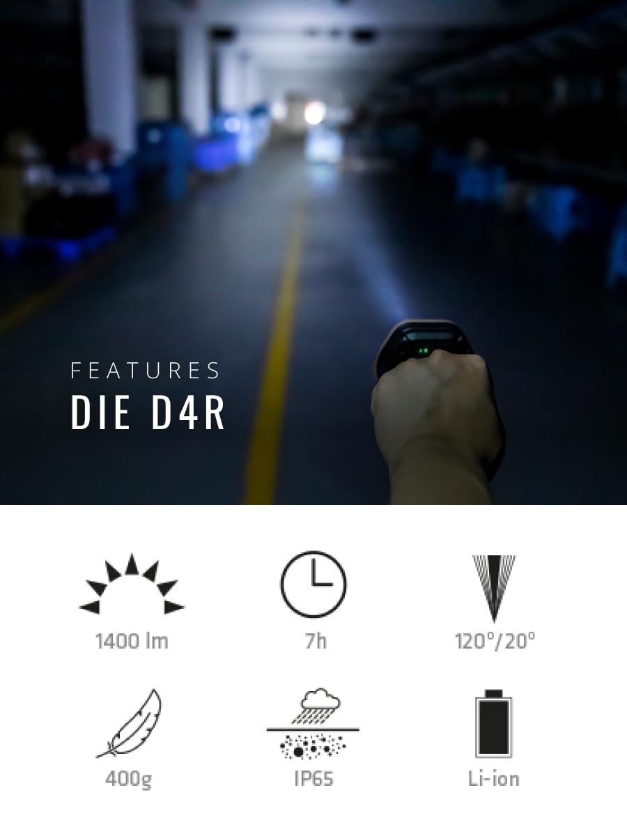 Suprabeam D4r LED Akku Arbeitsleuchte mit 1400 Lumen, 180° verstellbarer Kopf & Magnetfuß, IP65 für Wasser- & Staubschutz