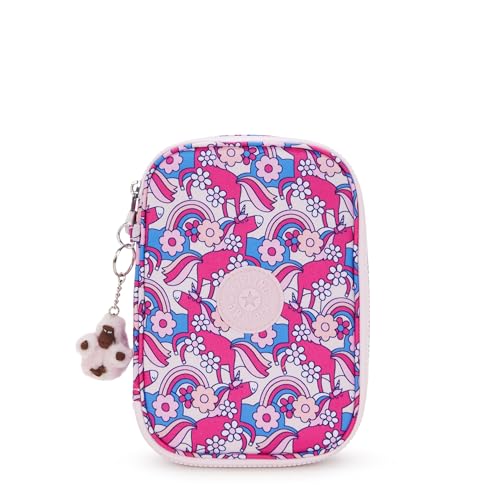 Kipling Capa feminina com 100 canetas impressas, acessórios organizados, materiais de arte, maquiagem, organizador de viagem, Mystical Mane, 8.25''L x 6''H x 2''D, Kipling Bolsa feminina de cosméticos