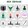 201 PCS Micro Drip Irrigation Kit, 50m/165ft Garden Irrigation DIY System Garden Irrigation Adjustable Nozzle, Automatic Watering Kits for Garden, Greenhouse, Lawn, Patio,Terrace Plants etc