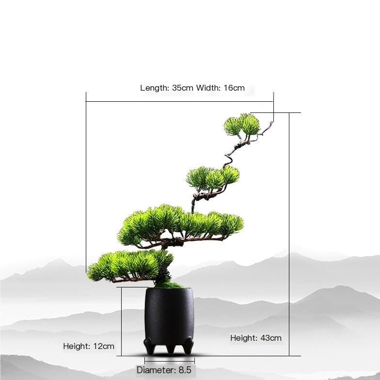 Árbol bonsái Artificial pequeño de Estilo Chino, simulación de Pino acogedor, bonsái para El hogar, Sala de estar, entrada, restaurante, adornos creativos de lujo en maceta, Plant