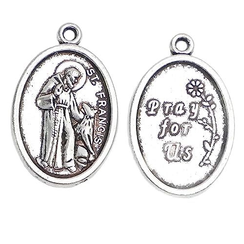 Pack of 100 Catholic St. Francis Pray For Us My Pet Dog Cat Medal 1 Inch