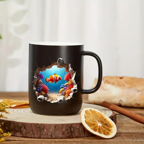 4 peças Vibrantes 3D Peixe-palhaço UV DTF Cup Wraps Inverno UV DTF Transferência Adesivo Impermeável