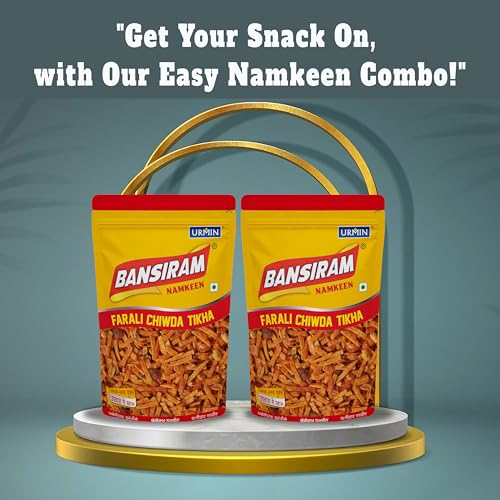 Image of Bansiram Namkeen| Farali Chiwda Tikha| Upvas Snacks| Spicy| Dry fruit Faradi Fasting Chivda| Tea Time Snack| Crispy and Crunchy (Pack of 2 X 350gm) - 700gm