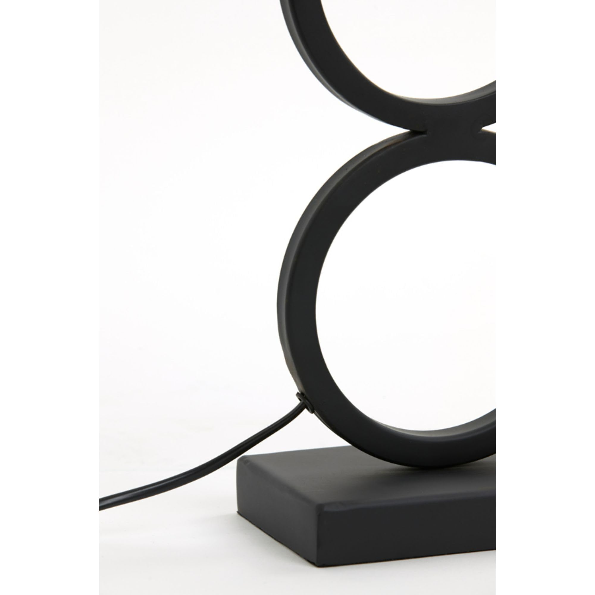 Light & Living Lampenfuß Stelios - Schwarz - 15x10x36cm | Rund - Modern - Metall - Tischlampenfuß - Lampe Wohnzimmer & Schlafzimmer