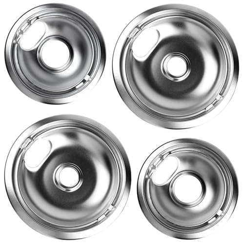 FrigeSwift W10196405 W10196406 Drip Pan 4 Pack 6&8 Inch For Kenmore Ranges