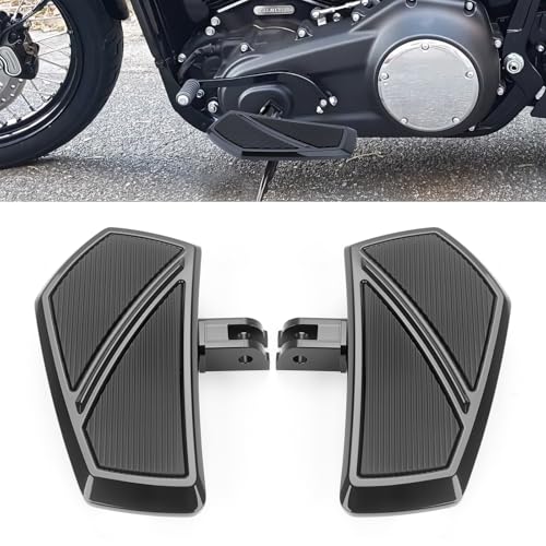 Aferrizu Motorcycle Floorboards Rider Footpegs Compatible with Harley Davidson Softail Fat Bob 114 Breakout Low Rider Street Bob FXFB FXBB Accessories 2018-2024 Driver Front Highway Pegs (Black)