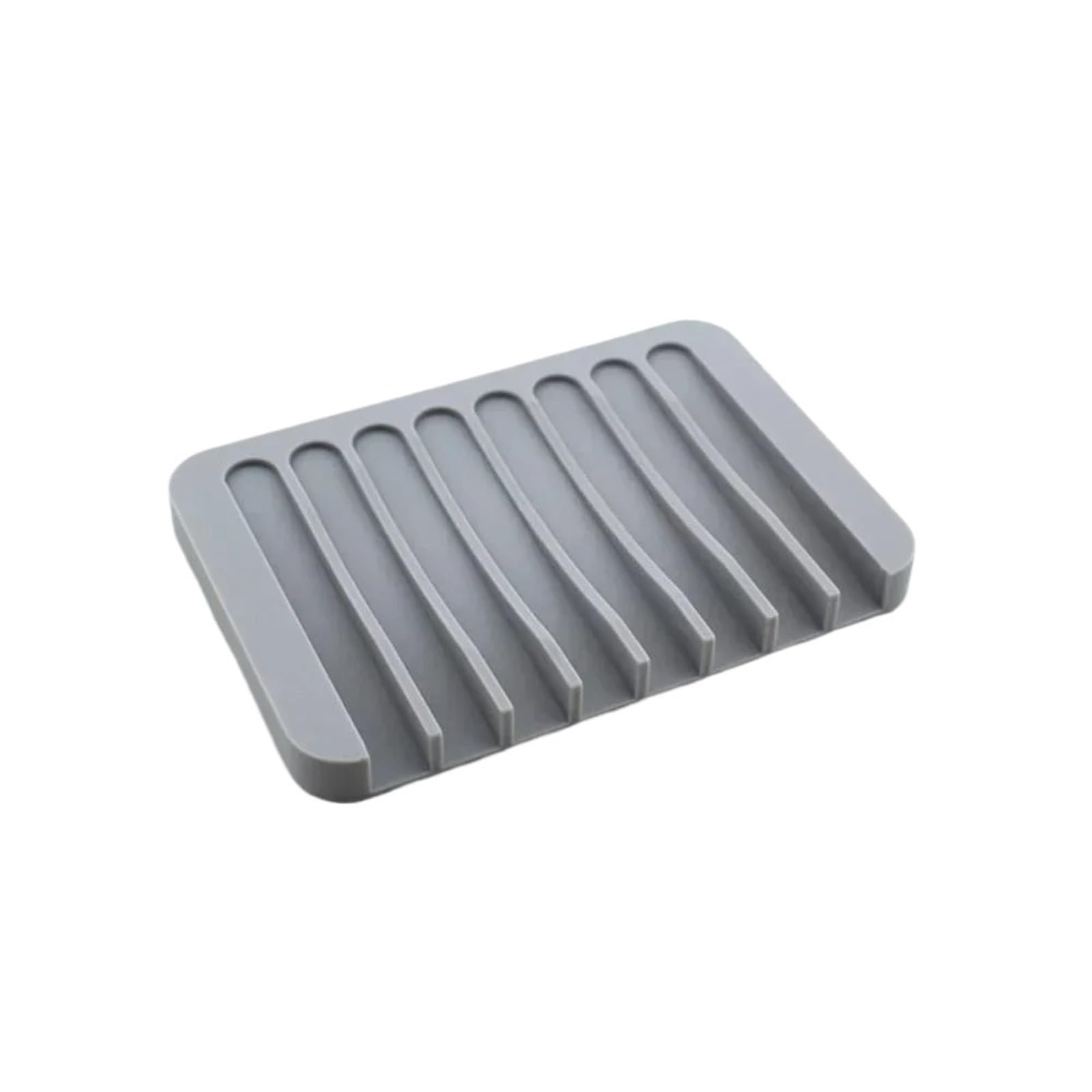 Anti-Slip Soap Holder, 3pcs Grey Silicone Soap Gripper Mat Non-Slip Bathroom Self Draining Dish