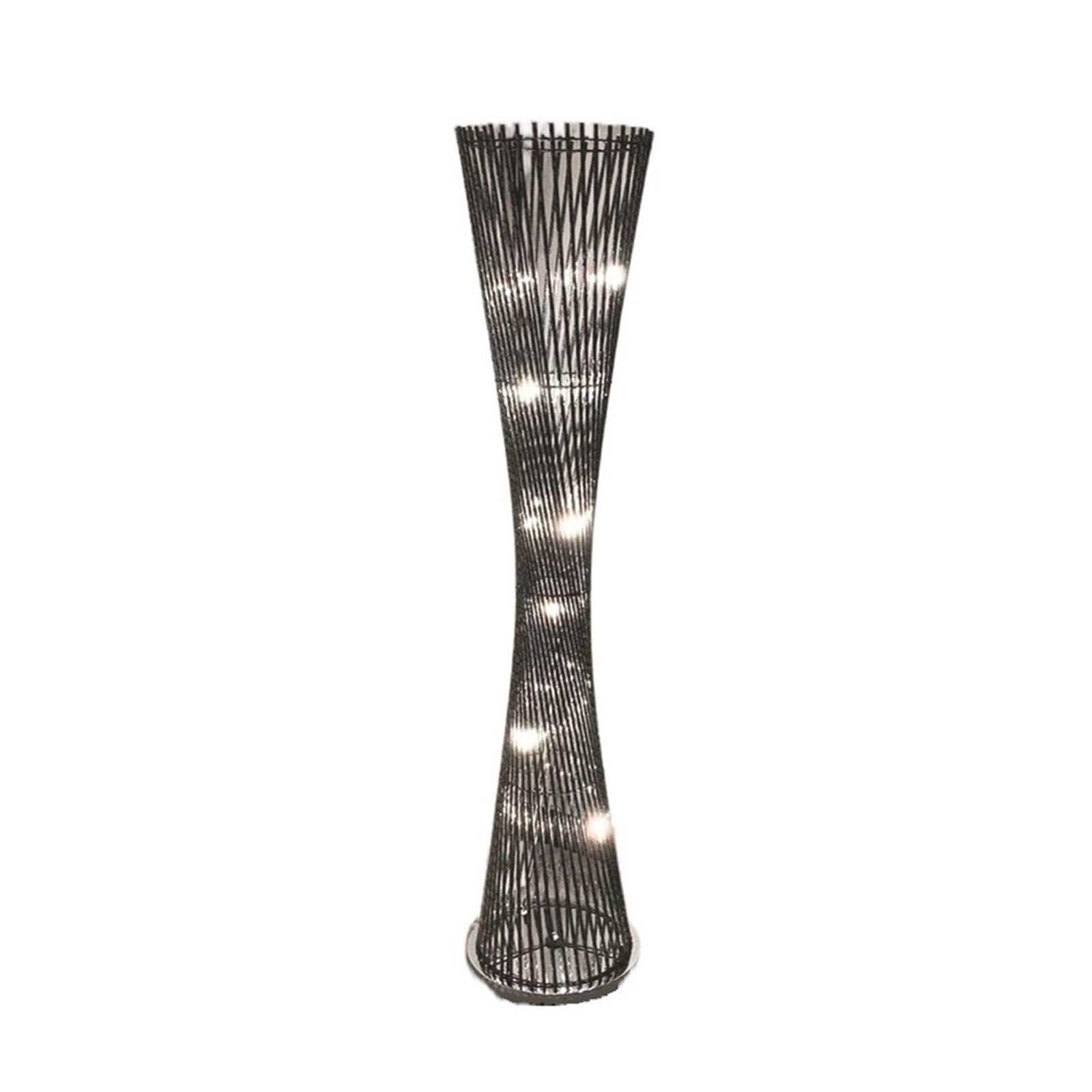 Lampa Stojąca Led Aluminiowa Wieża Podłogowa Do Oświetlenie Salonu Stojak Foyer Home Dekoracyjne Podłogowe AC90-26V Lampy Nowoczesna Do KażDego Pomieszczenia(3-color light,Black)