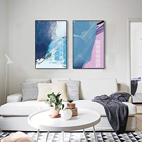 Impression sur toile nordique abstraite pour habiller un grand mur vide | 70x100 cm lot de 2