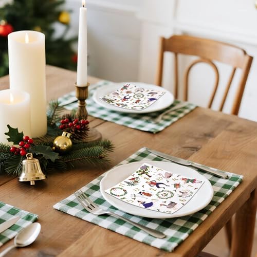 WRAPAHOLIC 50Pcs Christmas Paper Napkins - 3 Ply 12 Days of Christma Disposable Luncheon Napkin for Christmas Party Supplies Tableware, Xmas Holiday - 6. 5 x 6.5 In – Image 7