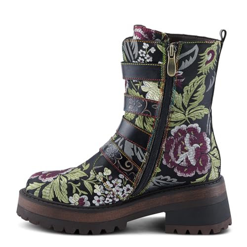 Spring Step L'Artiste Haruko Women's Statement Boot - Lugged Sole, Decorative Straps, Artistic Design3