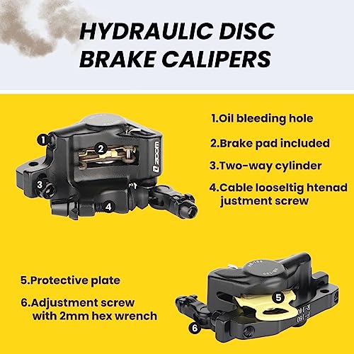 Hydraulic Disc Brake Calipers, HB-100 Line Pulling Bike Disc Brake Caliper Set Front and Rear,for MTB Bike E-bike, Folding Bike - Image 3