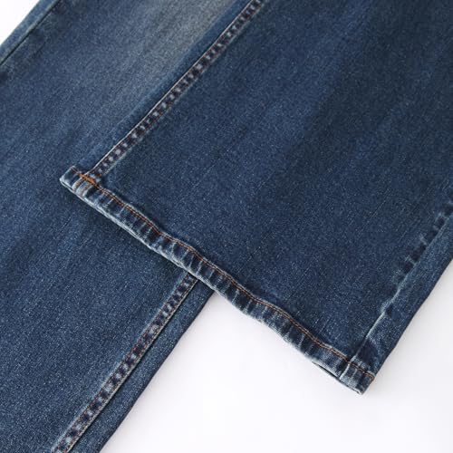 Women's Stretch Straight Leg Pant Wide Leg Denim Slim Fit Casual Jean with Belt4