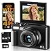 Digitalkamera 4K 64MP Kamera Fotokamera mit WLAN, 3" 180° Klappdisplay Autofokus Fotoapparat Digitalkamera, 18X Digitalzoom Kompaktkamera mit Selfie für einsteiger, mit 32GB Karte, 2 Batterien