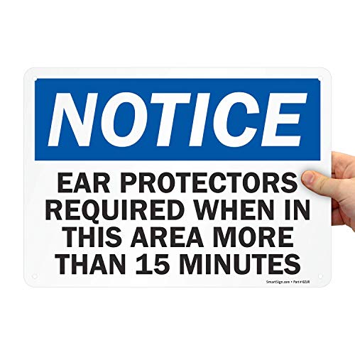 Plaque aluminium Notice Ear Protectors Required de protection auditive 25x35 cm