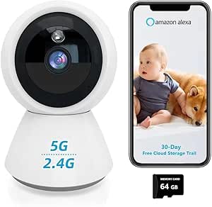 WiFi Camera Indoor Security Camera 2K 5GHz & 2.4GHz Security Camera Cameras for Baby/Elder/Dog/Pet Camera with Phone app Smartphone asin的图片