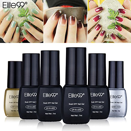 Elite99 Temperature Color Change Nail Polish, UV LED Soak Off Nail Art Gel Polish, Thermal Color-Changing Manicure 7ML 5040