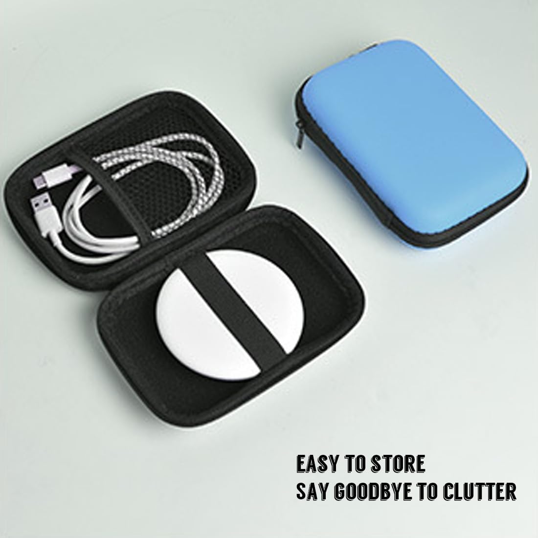 Custodia Hard Disk Esterno 2.5"per SDD HDD Caso, Memoria Esterna Portatile Disco Esterno Protettiva Borsa Antiurto Rigida Cover Case,Custodia Protettiva Antiurto per Accessori elettronici, Blu