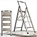 Escalera Aluminio 4 Peldaños Plegable, Uso doméstico, Antideslizante, Ligera y Resistente