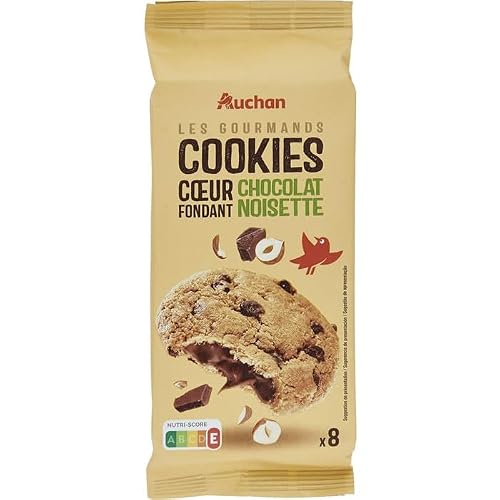 AUCHAN Les Gourmands Cookies aux pépites de chocolat noisette 200 g