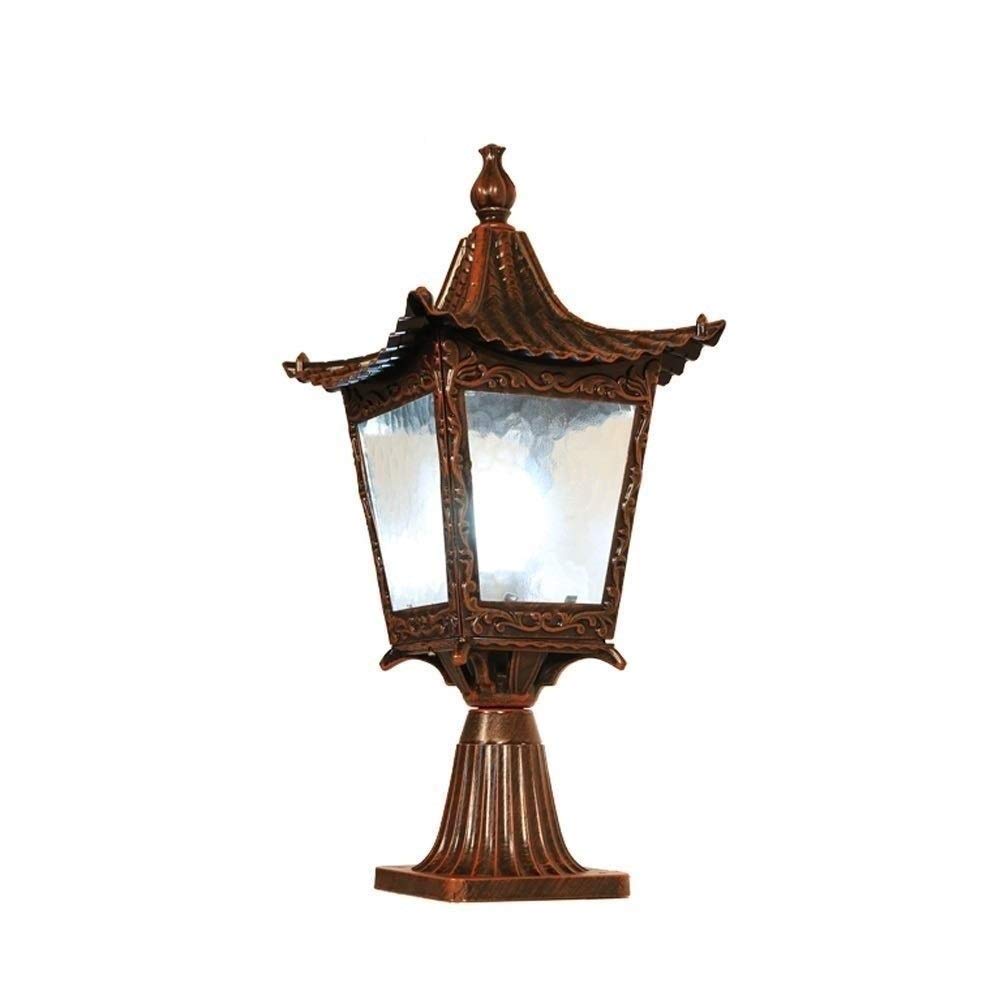 Radciy Column Headlight Waterproof European Column Light IP55 Exterior Pedestal Fence Stigma Lamp Anti-Rust Outdoor Retro Post Lamp Patio Garden Villa Door Pillar Lamp