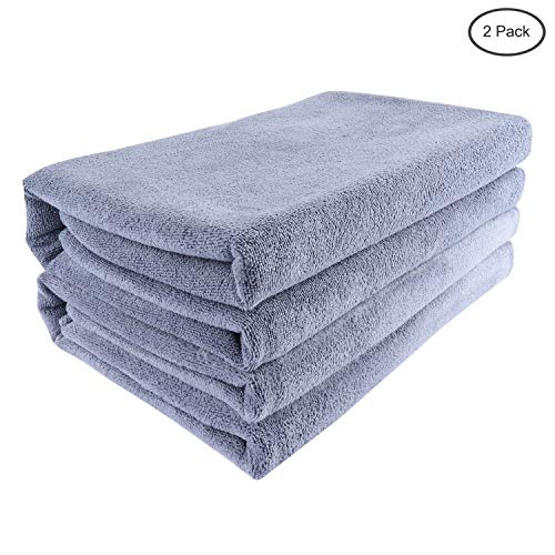 Microfiber Bath Towel Bath Sheets 2 Pack (32 X 71 Inch) Oversized Extra Large Super Absorbent Quick Fast Drying Soft Eco-Friendly Towels For Body Bathroom Travel (2Pcs Grey) #TOP1
