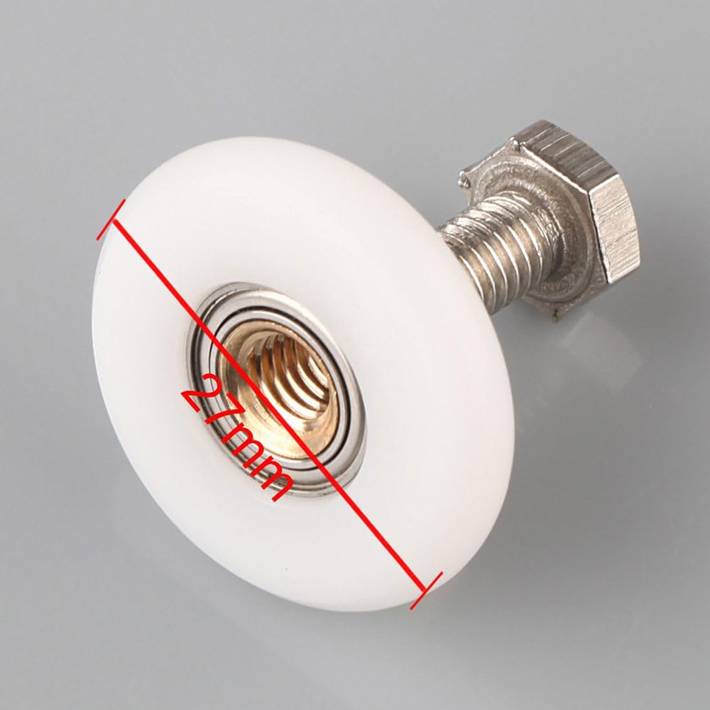 4Pcs 27mm Shower Door Rollers Runners Wheels Replacement Part Bathroom Glass Door Runner Sliding Shower Door Roller Wheel with Screw - Image 3