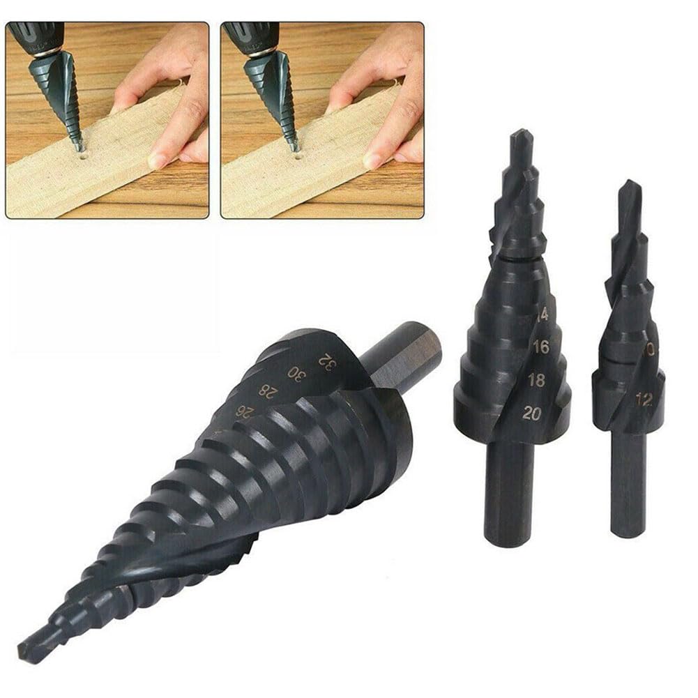 Jeu De Forets Étagés HSS, 3 Pièces, 4-12 4-20 4-32mm, Foret De Nitruration En Acier Rapide, Coupe-trou Pour Le Métal