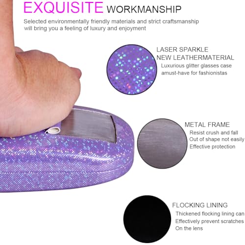 Image of ADBGV 3Pcs Unisex Hard Shell Eyeglasses Cases, Protective Case For Glasses,Sunglasses Case with Cleaning Cloth