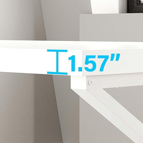 Miniatura 116 de HSH Escritorio gris para computadora, escritorio industrial de madera y metal para oficina en casa, escritorio rústico para computadora portátil