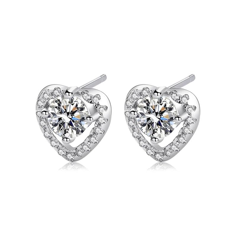 Moissanite boucles d'oreilles cœur pour un style chic au quotidien