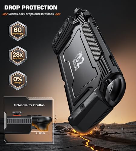Image of NinABXY Dockable Case for Nintendo Switch 2,[Exclusive Pop-up Joy-Con Quick Release][Military-Grade Protection][Stand Compatible] Switch 2 Protective Case with Ergonomic Grip, Hard PC Shell for Switch 2